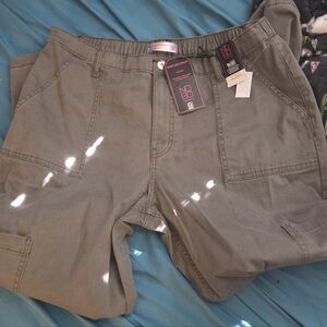 No Boundaries Wide Leg Utility Pant Army Green